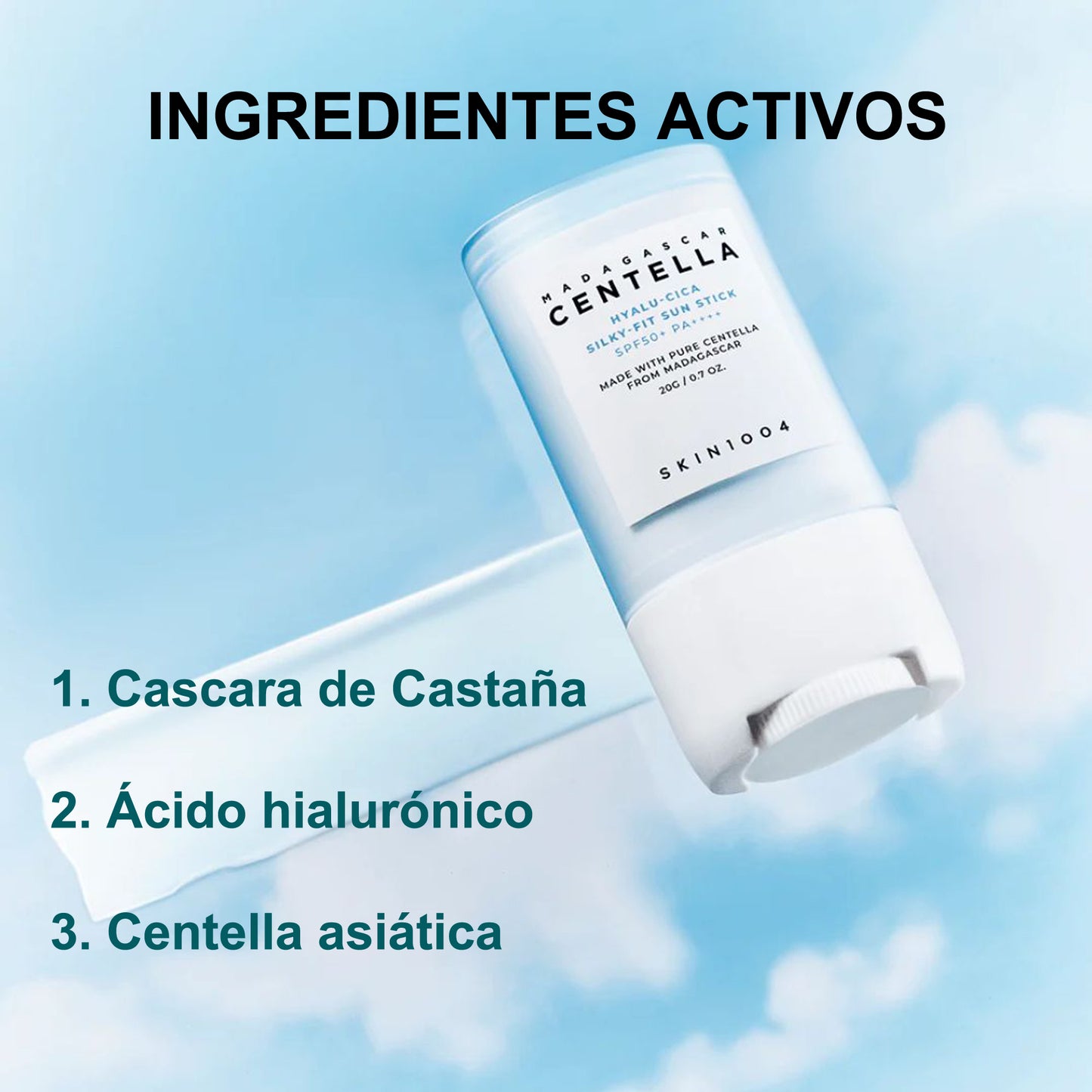 Skin1004 - Madagascar Centella Protector Solar en barra Hyalu-Cica Silky-fit 20g