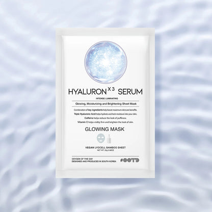 Mascarilla hidratante iluminadora triple ácido hialurónico