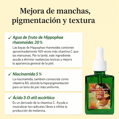 Sérum vitamina C suave para piel sensible