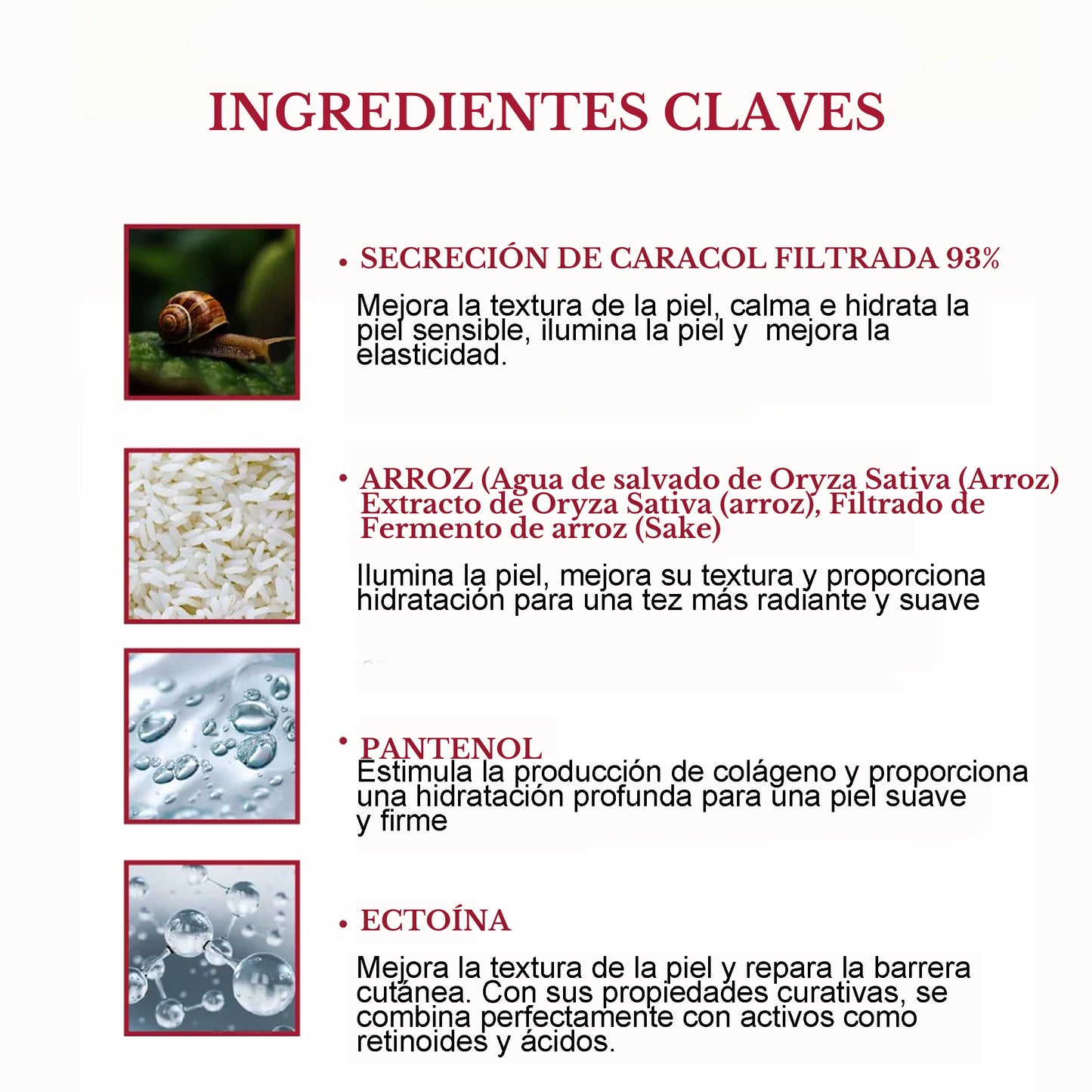 Crema regeneradora Snail 93% + Rice
