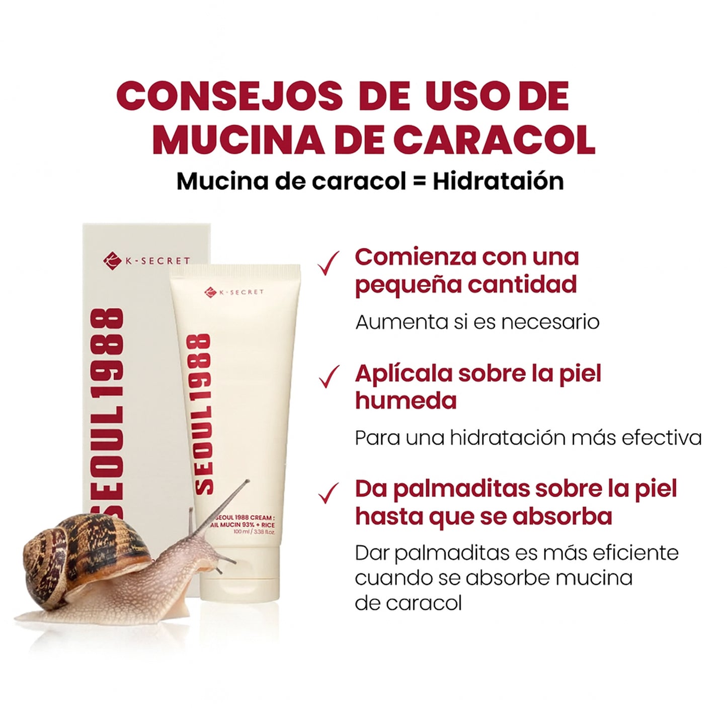 Crema regeneradora Snail 93% + Rice