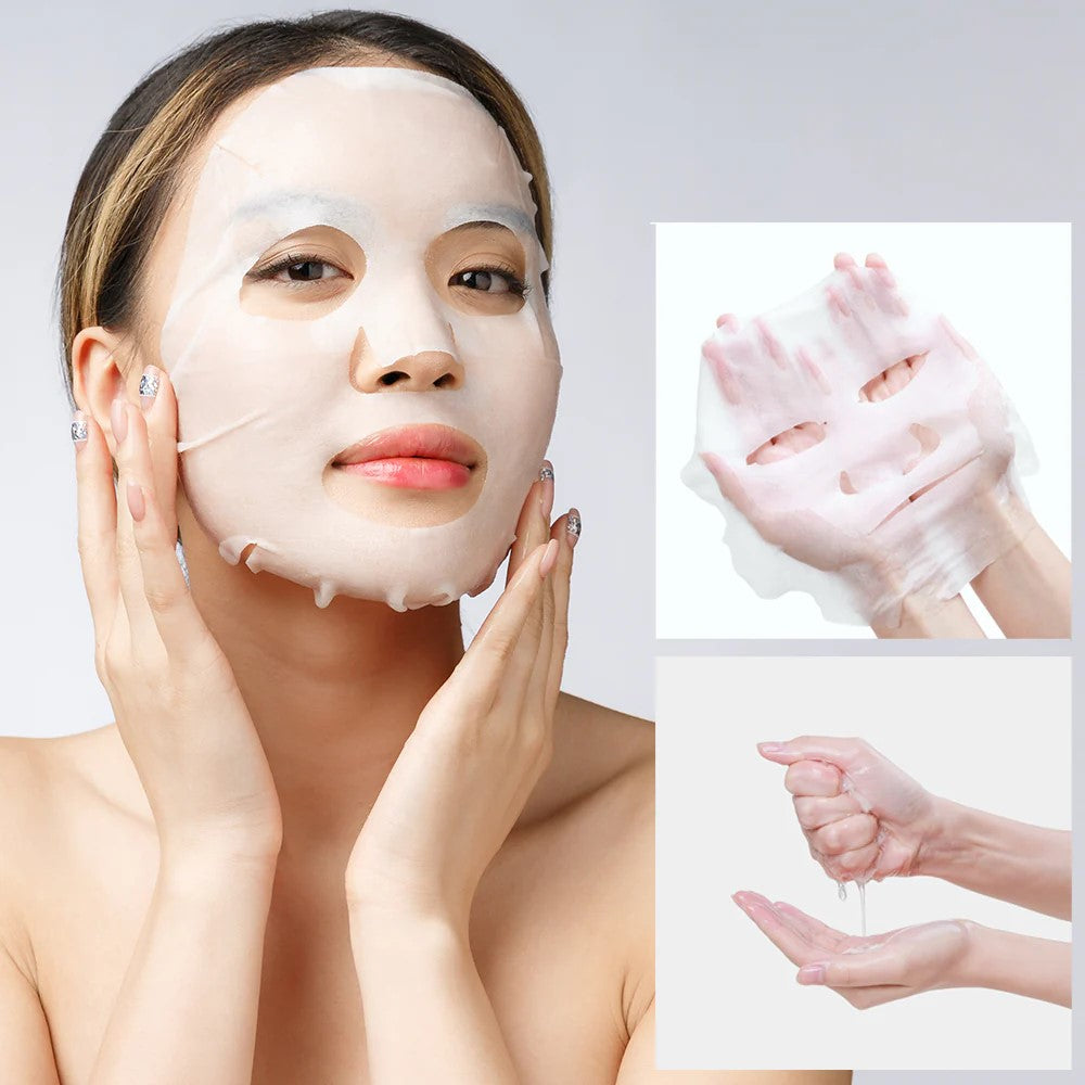Mascarilla húmeda → 15 min → piel suave y tersa