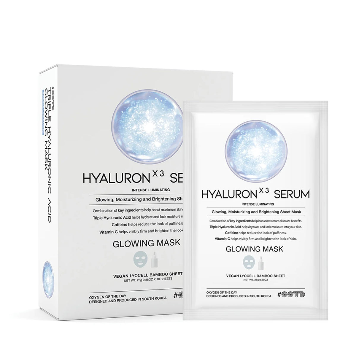 Mascarilla hidratante iluminadora triple ácido hialurónico