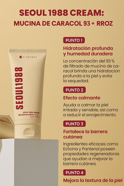 Crema regeneradora Snail 93% + Rice