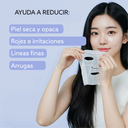 Mascarilla hidratante iluminadora triple ácido hialurónico